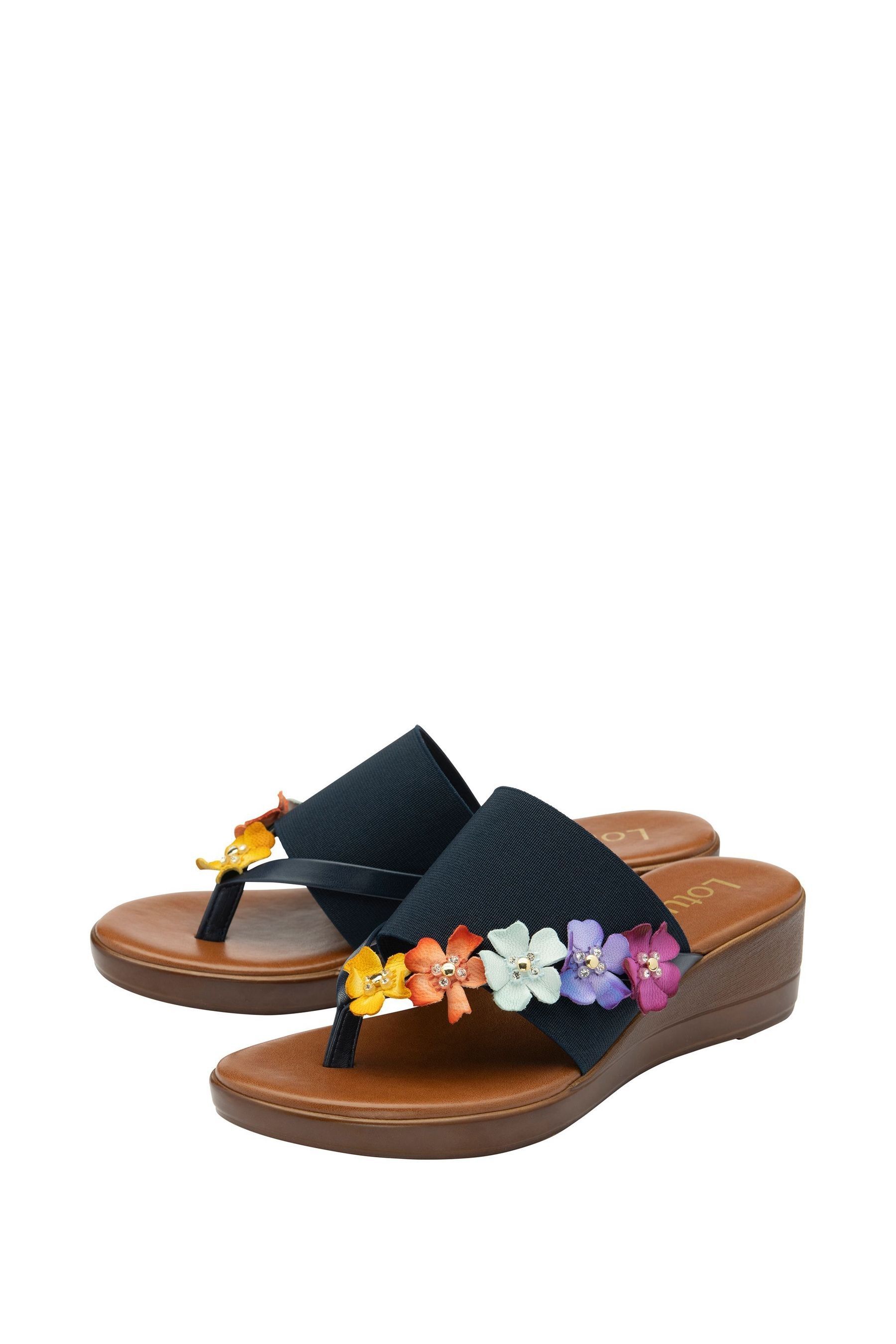 Buy Lotus Blue Toe Post Wedge Sandals from the Next UK online shop
