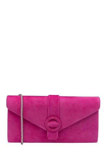 Lotus Pink Clutch Bag With Chain