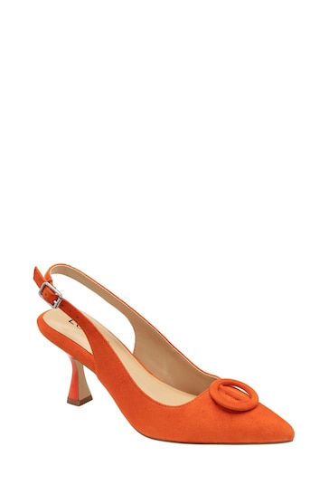 Lotus Orange Pointed-Toe Court Shoes