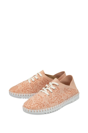 Lotus Pink Lace-Up Casual Shoes