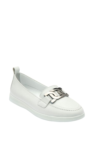 Lotus White Slip-On Casual Shoes