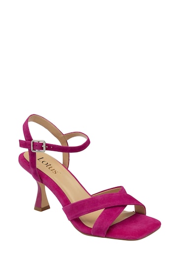 Lotus Pink Open-Toe Heeled Sandals