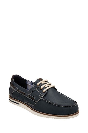 Lotus Blue Leather Boat Shoes