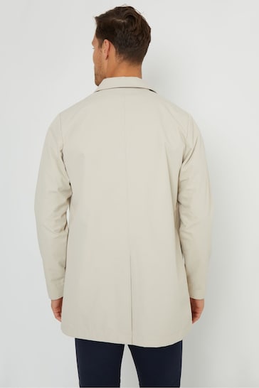 Threadbare Brown Showerproof Longline Tailored Trench Coat