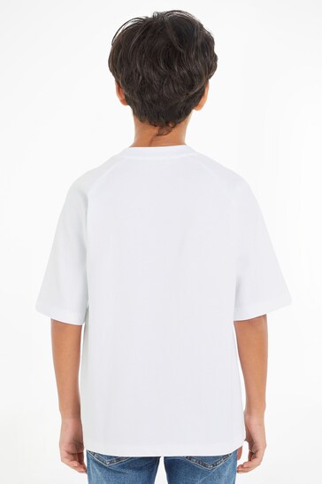 Calvin Ochelari Klein Pique Logo White T-Shirt