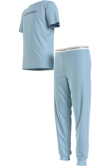 Calvin Klein Blue Slogan Pyjama Set