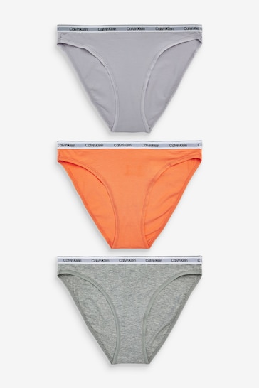 Calvin Klein Orange Slogan Bikini Knickers 3 Pack
