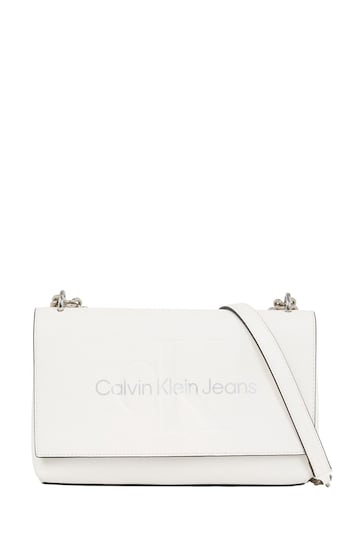 Calvin Klein Slogan Cross-Body White Bag