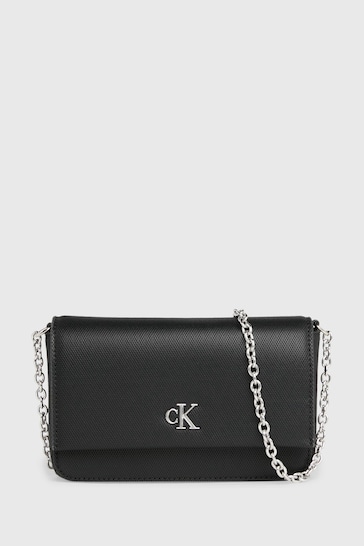 Calvin Klein Logo Monogram Chain Black Bag