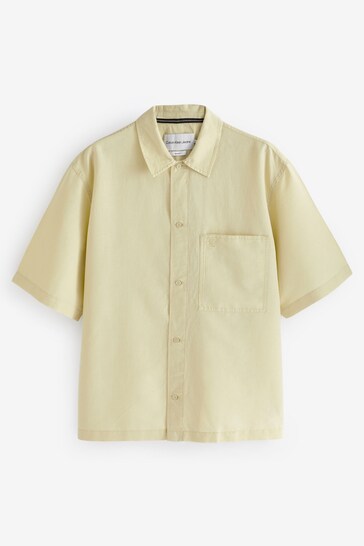 Calvin Klein Green Linen Button Down Shirt