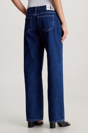 Calvin Klein Blue Low Rise Baggy Jeans