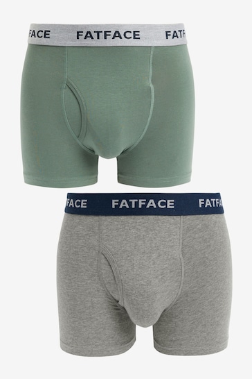 FatFace Multi Plain Boxers 2 Pack