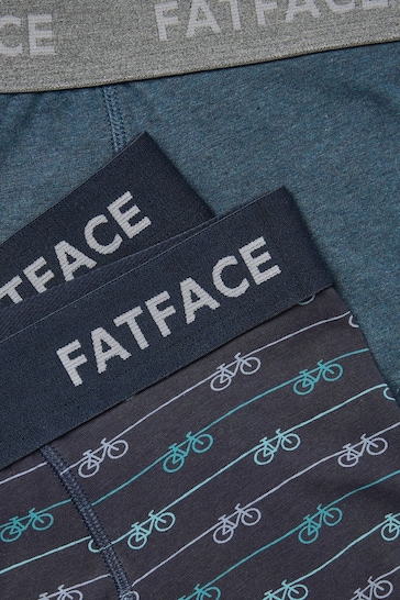 FatFace Blue Bike Boxers 2 Pack