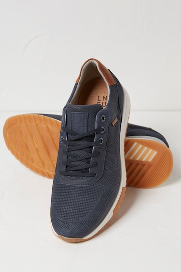FatFace Blue Wells Leather Runner Trainers