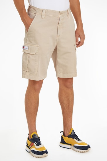 Tommy Jeans Cream Ethan Cargo Shorts