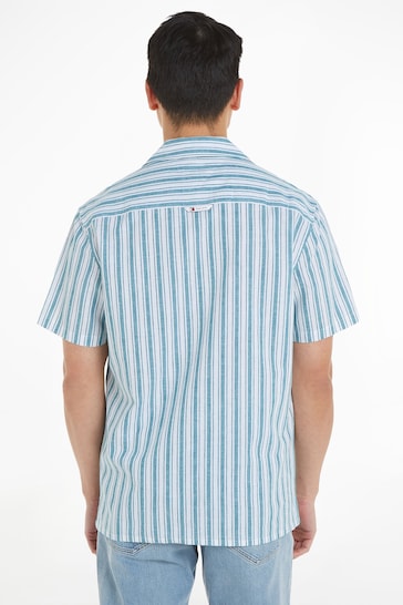 Tommy Jeans Blue Stripe Linen Shirt