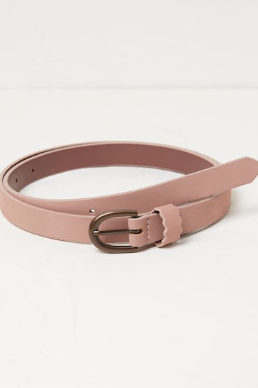 FatFace Pink Skinny Scalloped Keeper Belt