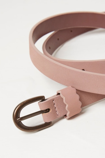 FatFace Pink Skinny Scalloped Keeper Belt