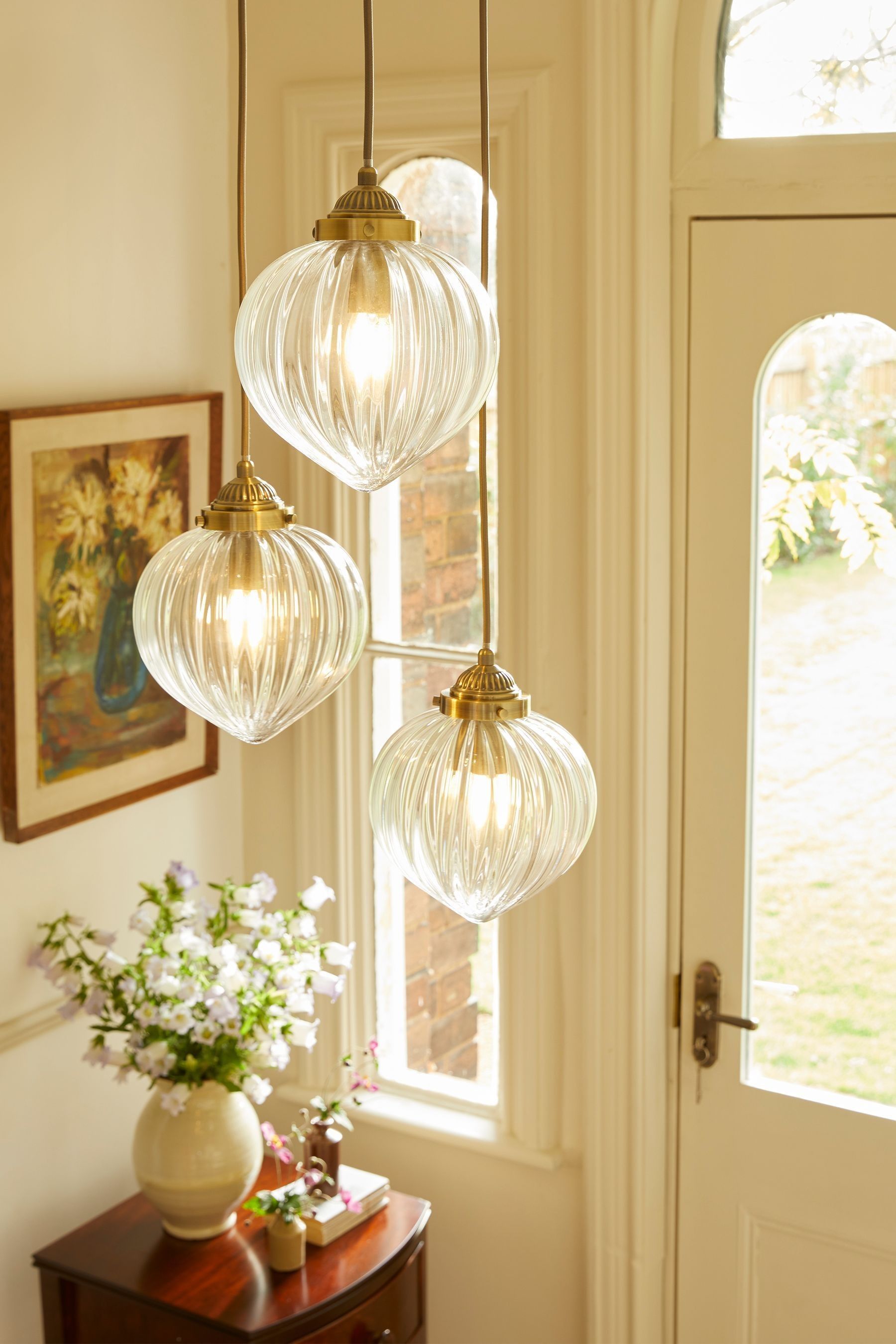Buy Laura Ashley Brass Whitham Pendant 3 Light Ceiling Light from the Next UK online shop