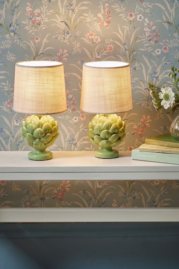 Laura Ashley Set of 2 Hedgerow Artichoke Table Lamps