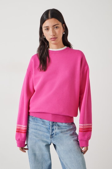 Hush Pink Kaelynn Contrast Stripe Sweatshirt