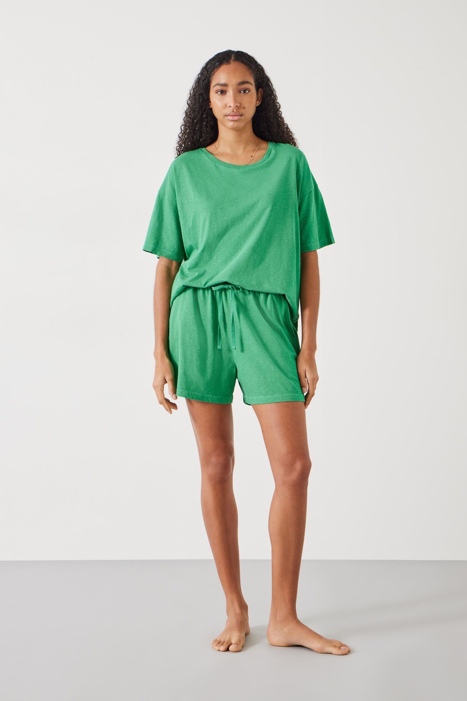 Buy Hush Green Darian Jersey Short Pyjamas Set from the Next UK