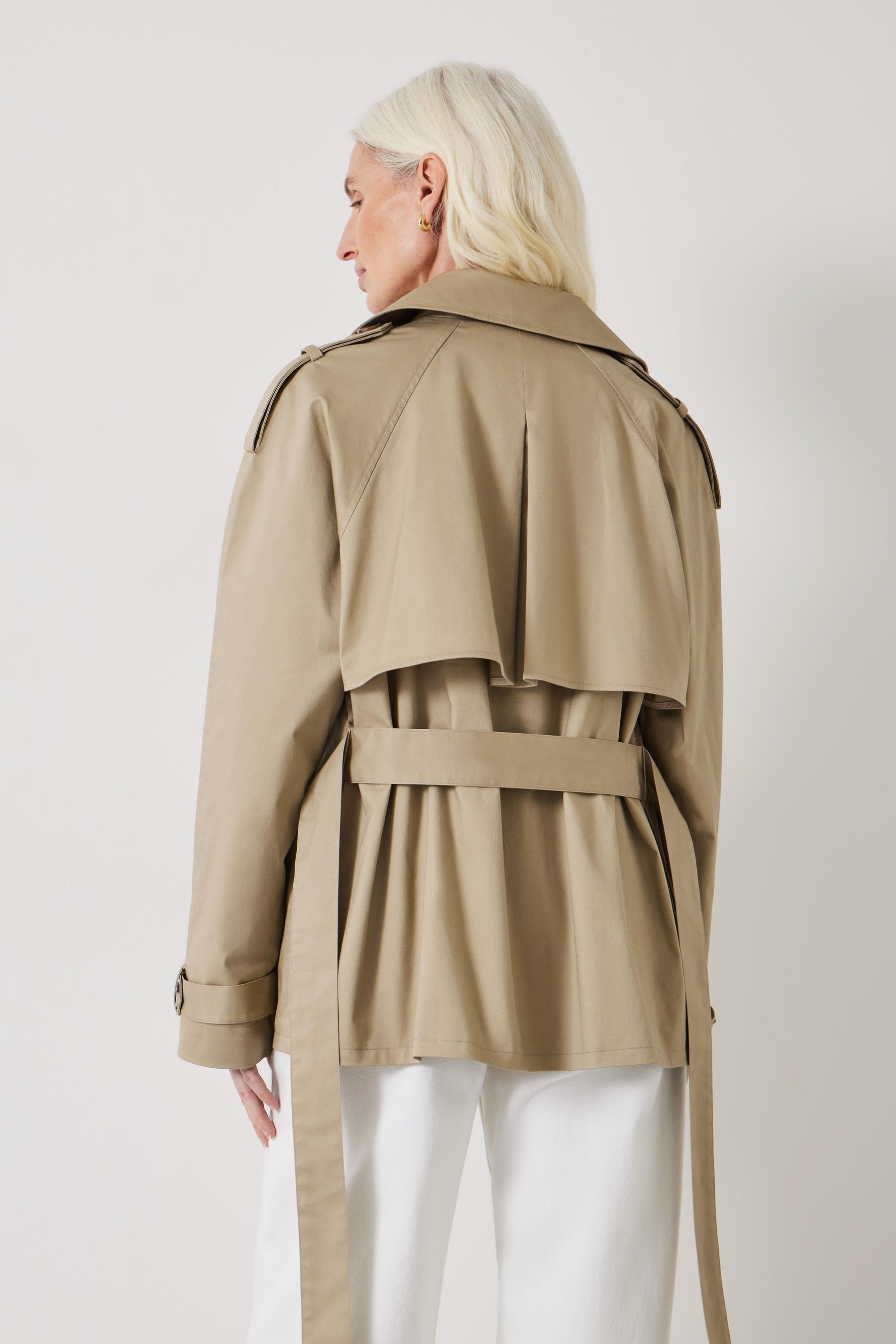 Grey short trench coat top