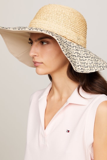 Tommy Hilfiger Cream Beach Summer Straw Hat