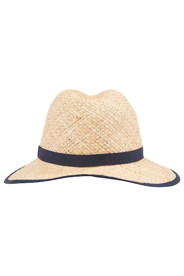 Tommy Hilfiger Cream Beach Summer Straw Fedora Hat