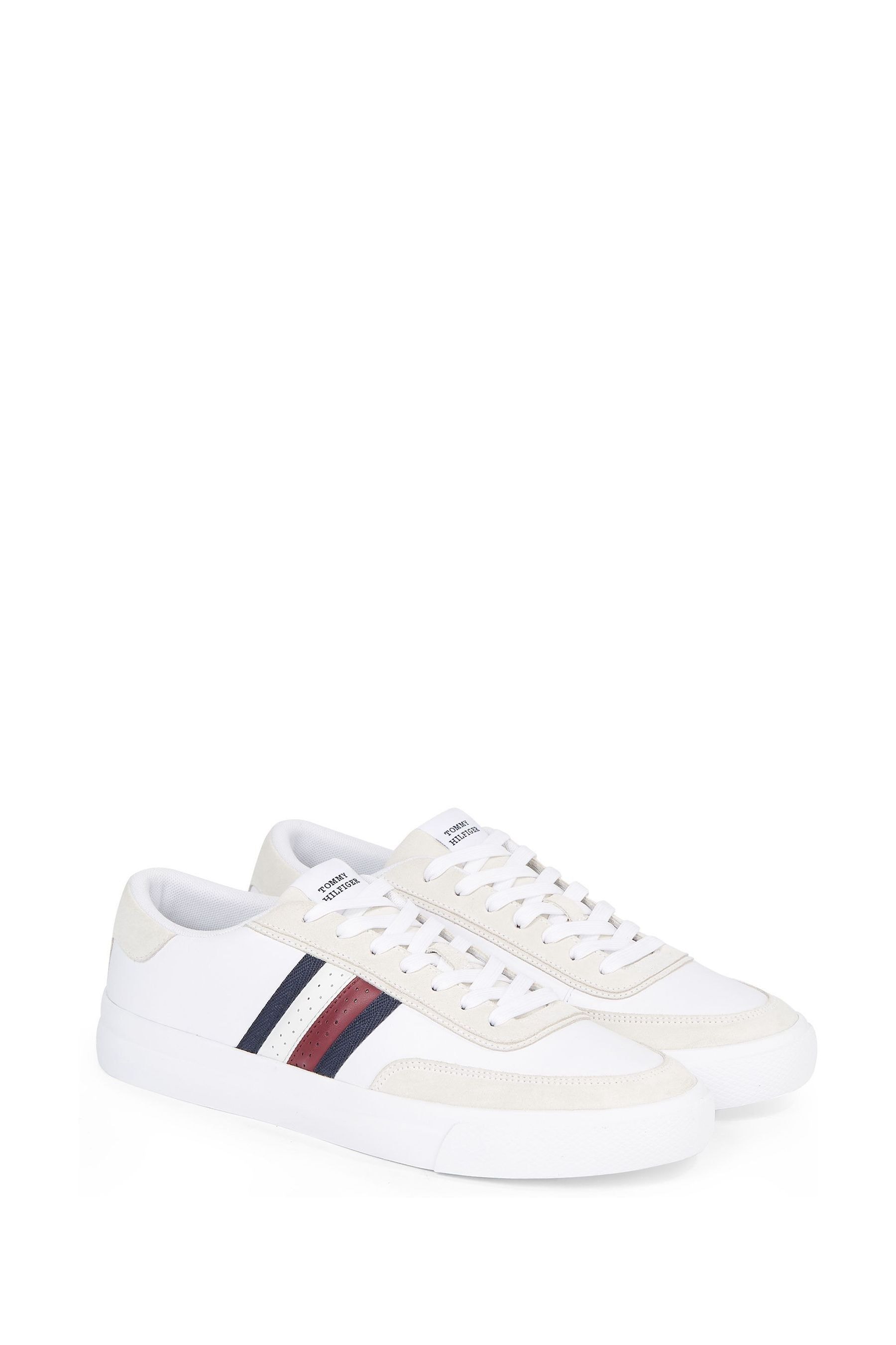 Tommy hilfiger icon stripe leather sneaker clearance