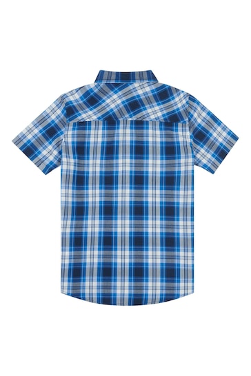 Ben Sherman Boys Blue Short Sleeve Casual Check Shirt