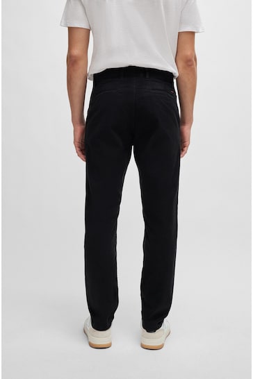 BOSS Black Tapered-Fit Chinos In Stretch-Cotton Satin