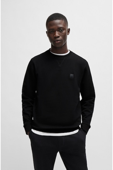 BOSS Black Cotton Terry Relaxed Fit Sweatshirt