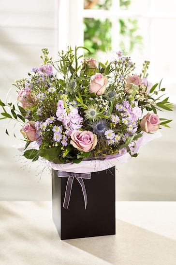 Lilac Fresh Flower Bouquet in Gift Bag