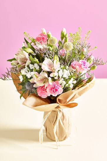 Pastel Posy Letterbox Fresh Flower Bouquet with Vase