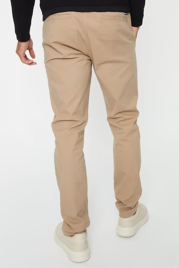Threadbare Brown Slim Fit Pull-On Chino Trousers