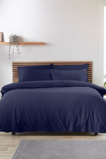 Catherine Lansfield Navy Blue So Soft Easy Iron Duvet Cover Set