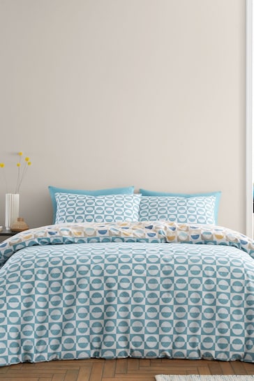 Bianca Blue Hans Retro Spot Cotton Duvet Cover Set