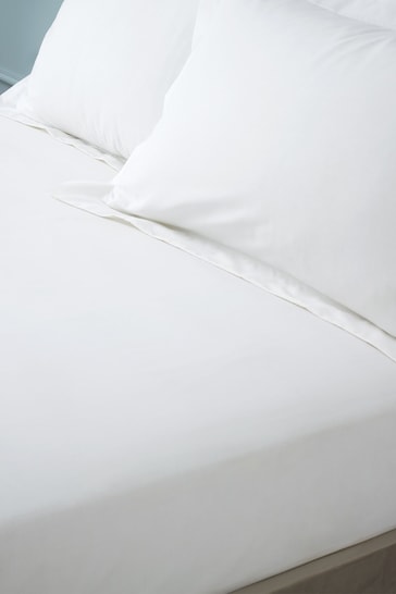 Bianca White 180 Thread Count Egyptian Cotton Fitted Sheet