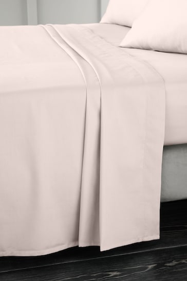 Bianca Blush Pink 400 Thread Count Cotton Sateen Flat Sheet