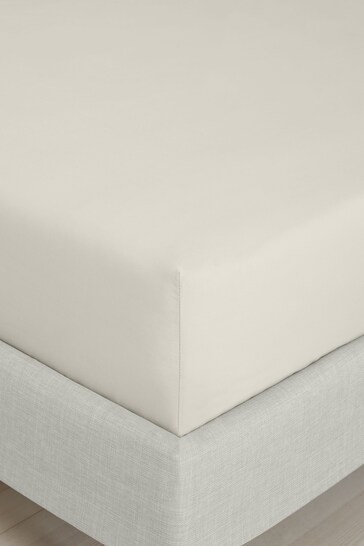 Bianca Natural 200 Thread Count Cotton Percale Deep Fitted Sheet