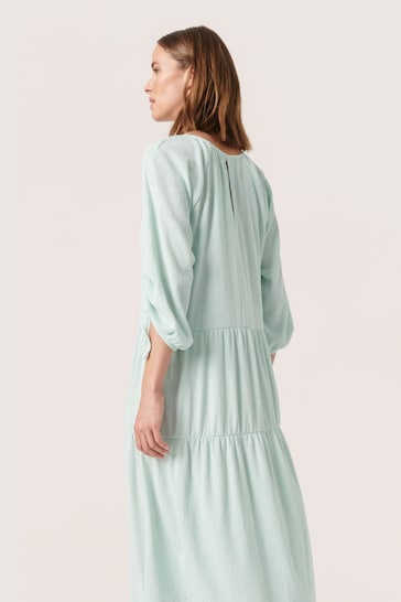Soaked in Luxury Green Catharina 3/4 Sleeve Maxi Dress