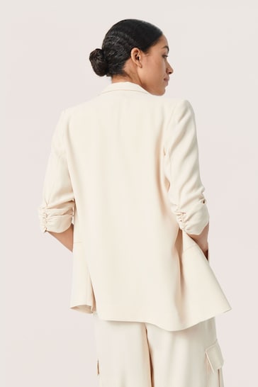Soaked in Luxury Shirley 3/4 Sleeve Open Front White Blazer