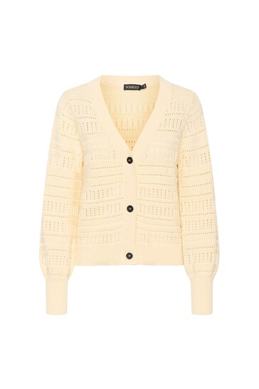 Soaked in Luxury Rava V-Neck Buttons Hole Knit Yellow Cardigan