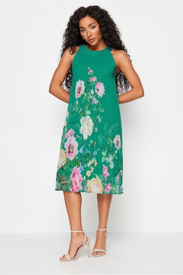 M&Co Green Petite Pleated Midi Dress