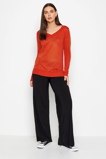 Long Tall Sally Red Knitted V-Neck Jumper