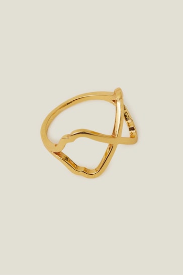 Accessorize 14ct Gold Plated Mosaic Ring