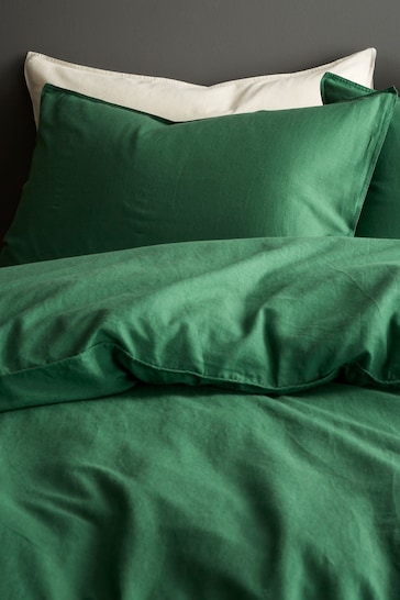 Content by Terence Conran Forest Green Relaxed Cotton Linen Duvet Cover Set