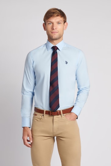 U.S. Polo Assn. Mens Long Sleeve Poplin Shirt