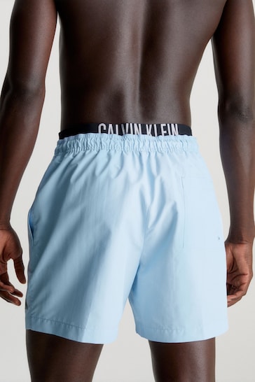 Calvin Klein Blue Slogan Waistband Swim Shorts